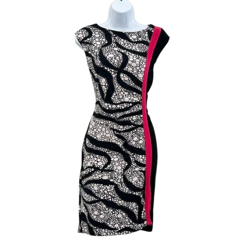 Tango Mango Women's M Multicolor Abstract Sheath Dress Knee Length